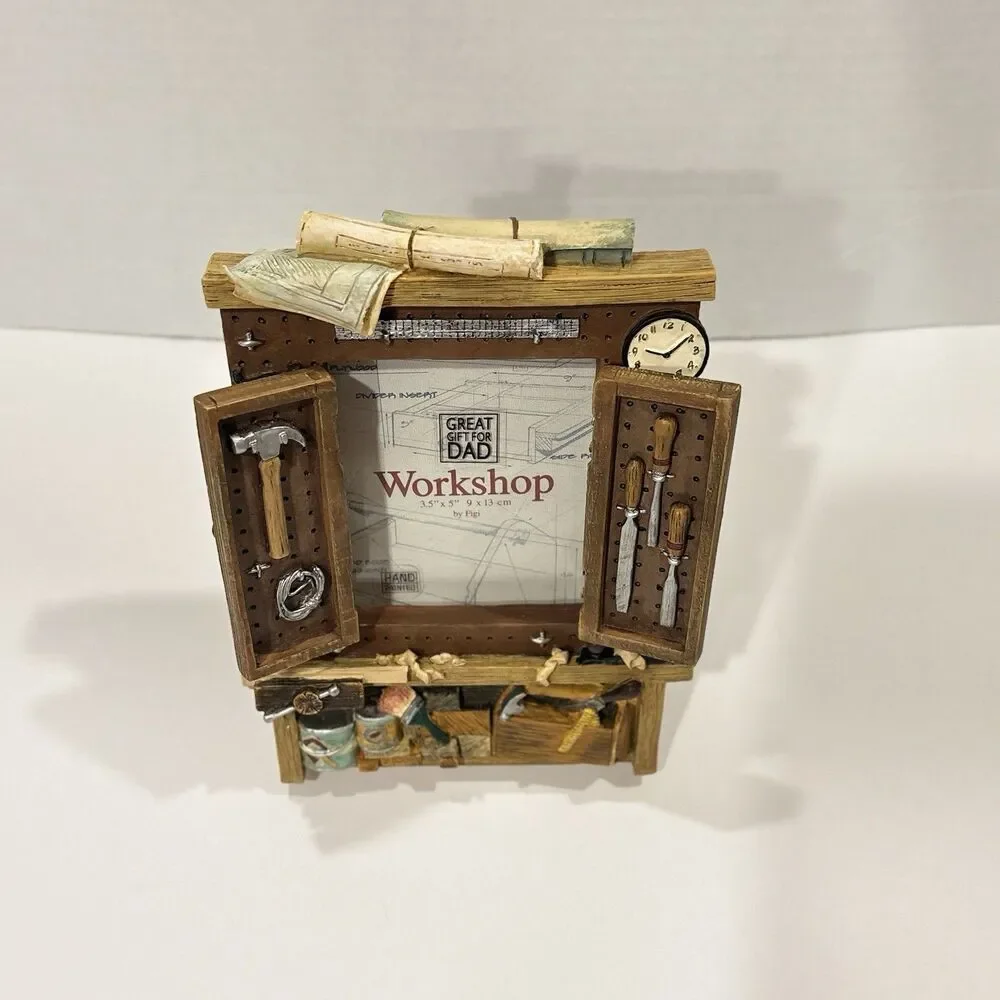 FIGI 3D Photo Frame NIB WorkShop PFH-WO-301 Saw Hammer Paint Brush Vice 3.5”x5”